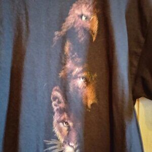 Men's Black Vintage XL Wolf Eagle Lion T-Shirt Gildan Famous T Cotton